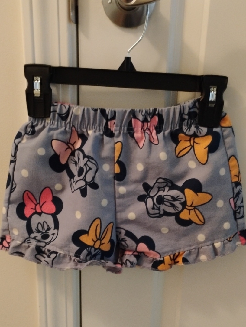 Girls' Minnie Mouse-Print Gray  Shorts